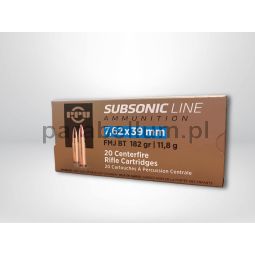 Amunicja Prvi Partizan 7.62x39 11,8g - 182grs FMJ-BT SUBSONIC | op. 20 szt.