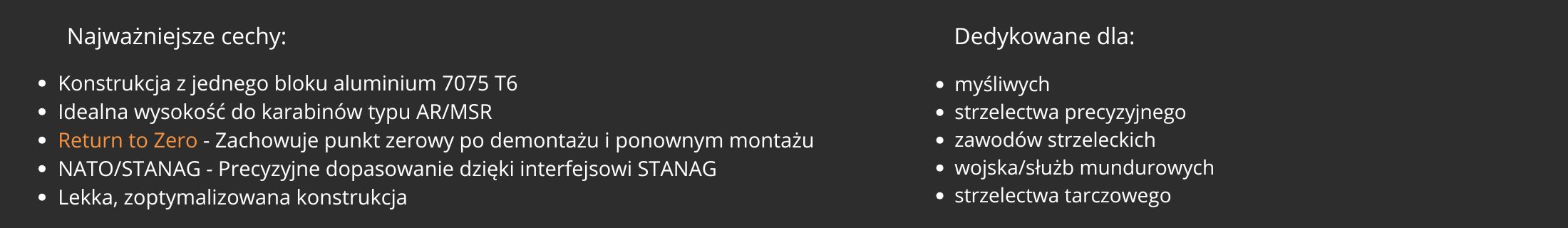Warne Skyline, montaż 7818M, 30 mm mount, cantilever 0 MOA, montaż lunety AR15, AR10, STANAG mount, PRS, NRL, MSR, aluminium 7075, precyzyjny montaż
