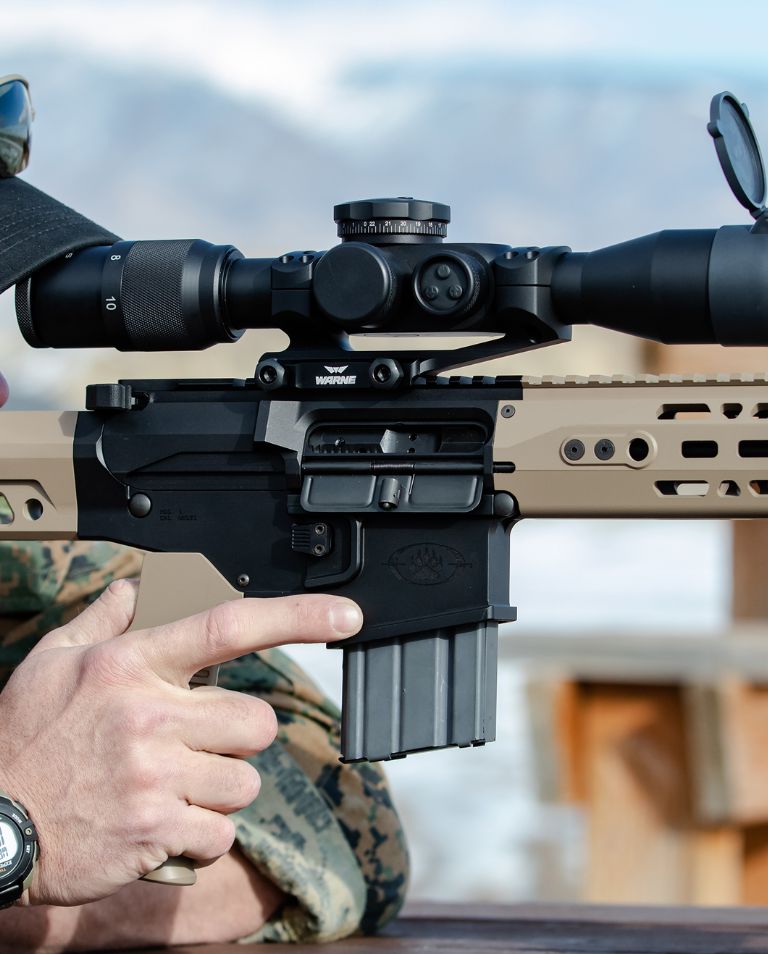 montaż Warne do optyki na karabin AR 15