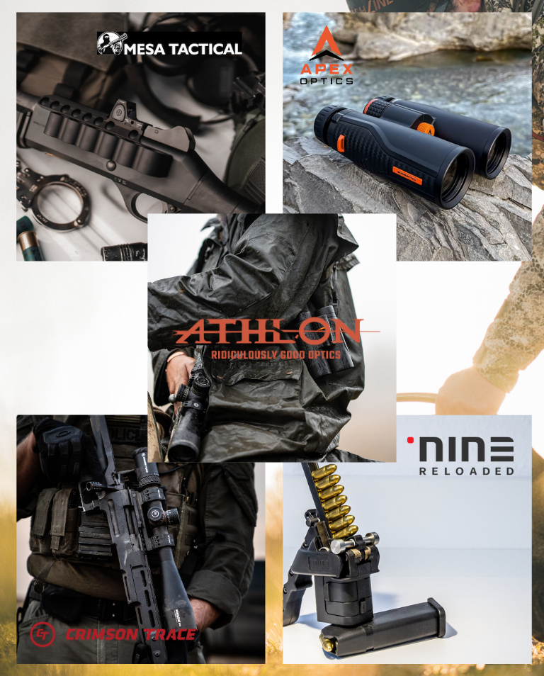 AOB, lunety Crimson Trace, ładowacz do magazynków Nine Reloaded, optyka do karabinów, optyka do pistoletów, luneta Athlon, luneta Apex, Mesa Tactical