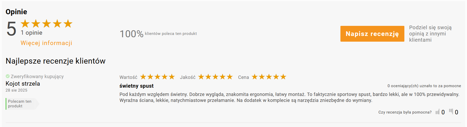 opinia o spuście timney triggers do glocka